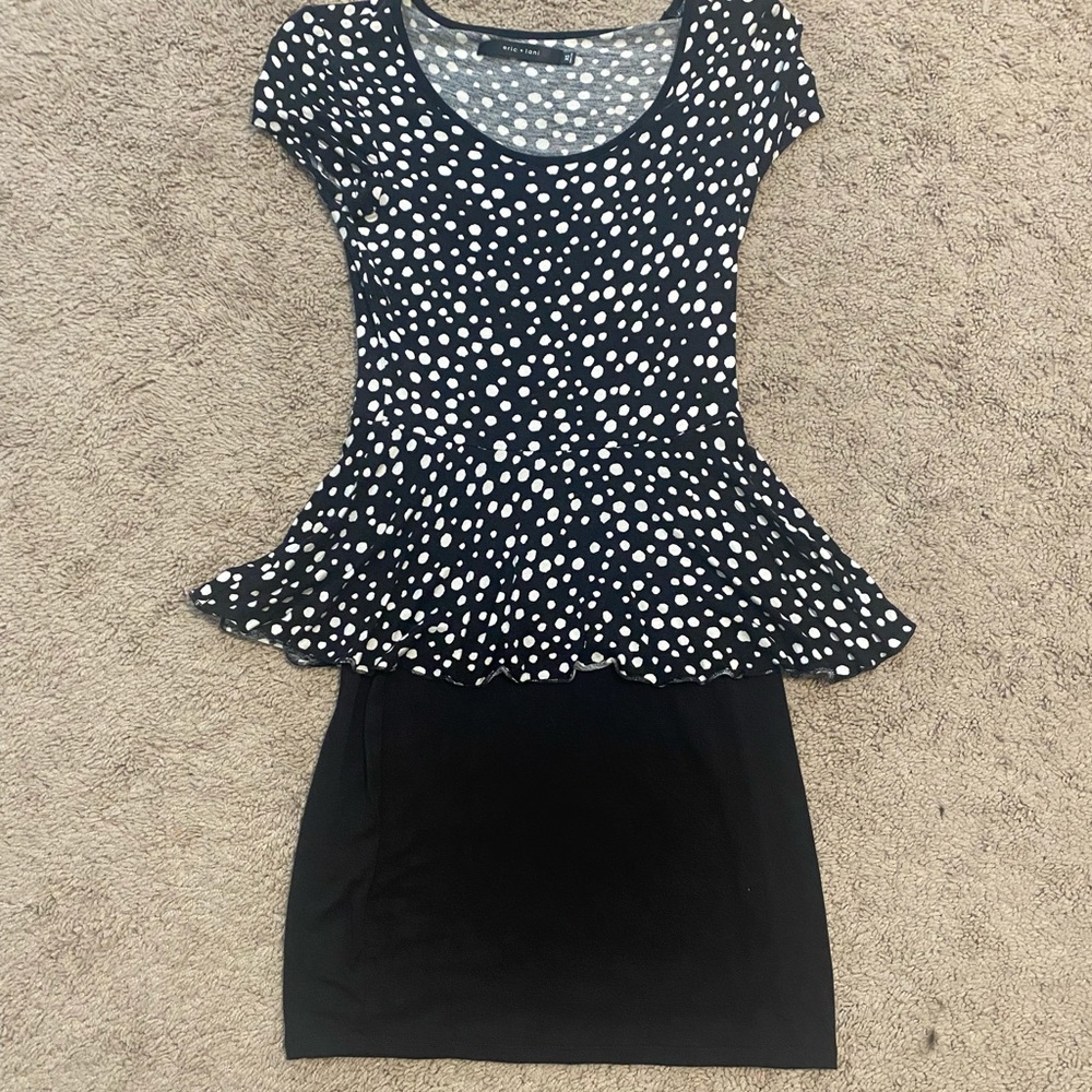Black and white polka dot dress